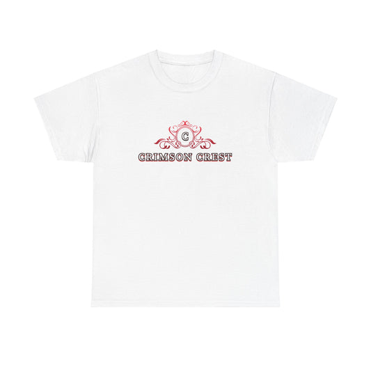 Crimson Crest white Tshirt V2