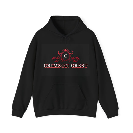 Crimson Crest black hoodie