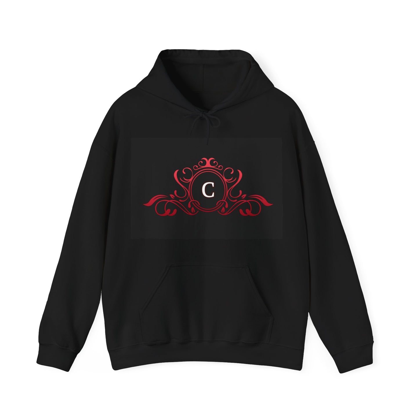 Crimson Crest black hoodie V2