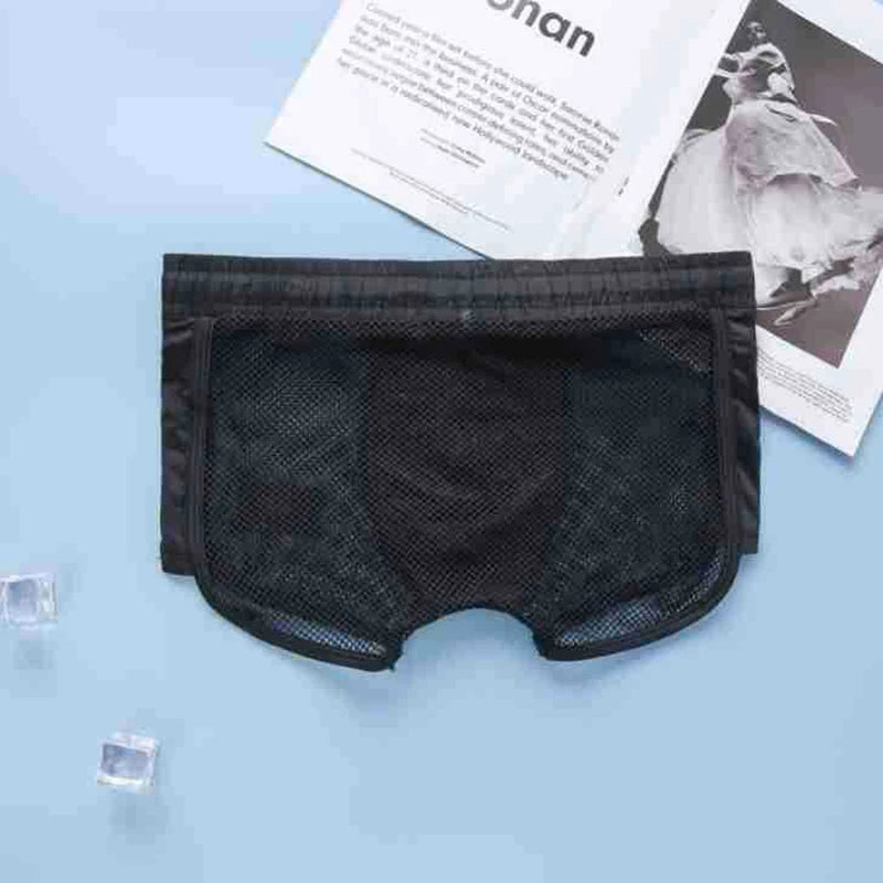 Brand Designer Men's Boxer Underwear Summer Thin Male Square Loose Comfortable Arro Pants Sexy Breathable Mesh Shorts