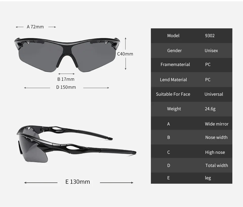 Men and Women Cycling Glasses Mens Sunglasses for Men Outdoor Eyewares Sports Sun Glasses  Multi Color Lens Unisex Glasses