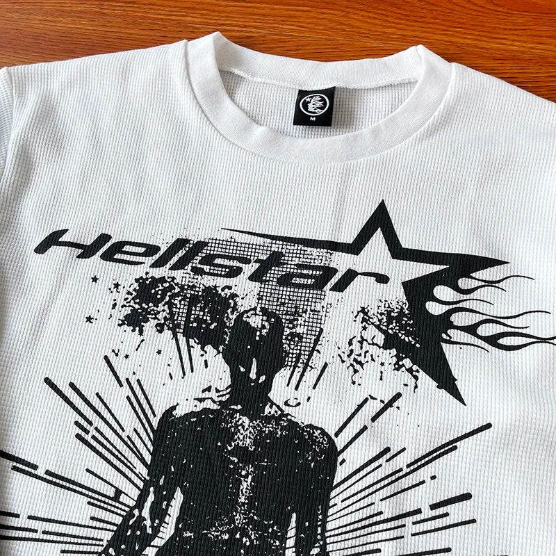 Hellstar Overwinning Thermisch Europa En De Verenigde Staten Grote Logo Heren En Dames Lange Mouwen T-Shirt