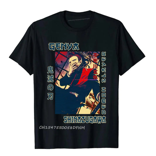 Classic Retro Genya Demon Slayer Top T-Shirts For Men Printing Tops T Shirt New Arrival Outdoor Cotton