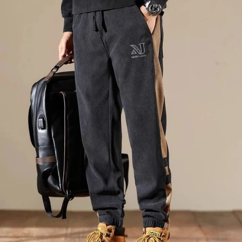 Fleece-lined Corduroy Trousers Man Baggy Cargo Pants For Men Street Luxury Aesthetic Cheapest Slacks Casual Techwear Designer