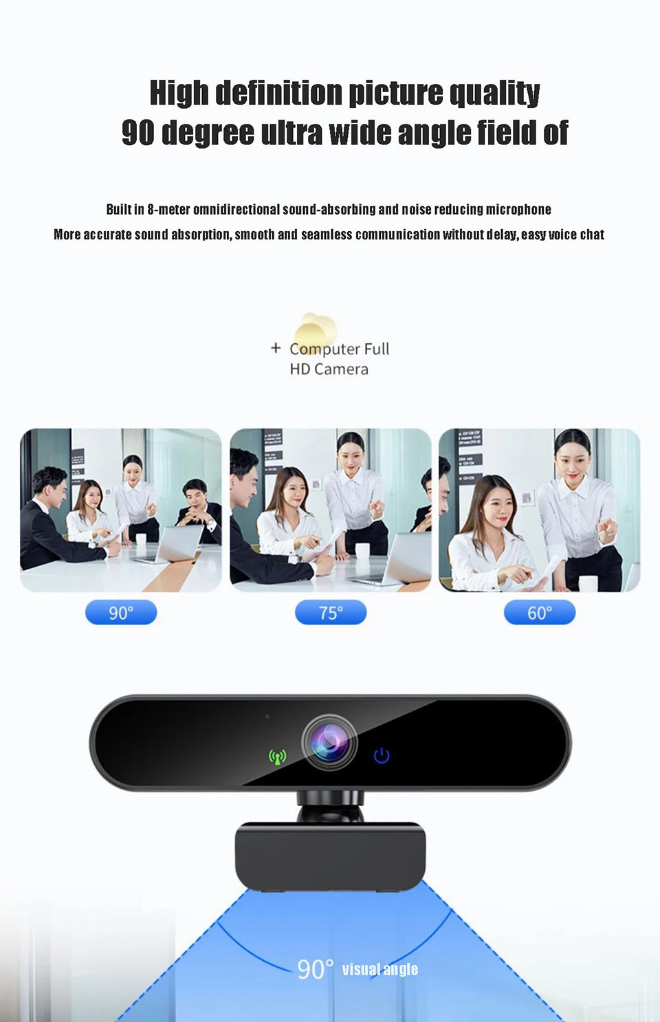 Full HD 4K Webcam 1080P 30FPS Autofocus Streaming Web Camera PC Living Stream Laptop Camera With Mics Webcams for Tiktok/YouTube