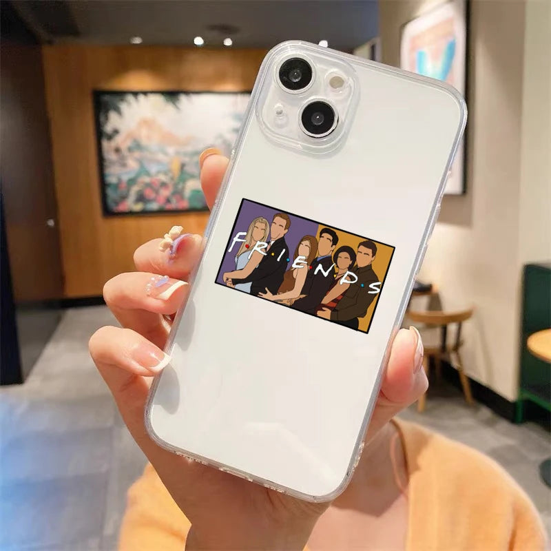 Friends TV Show Central Perk Luxury Transparent Soft Phone Case For iPhone 15 14 13 12 11 Pro Max XS X XR 7 8 Plus Cover Fundas