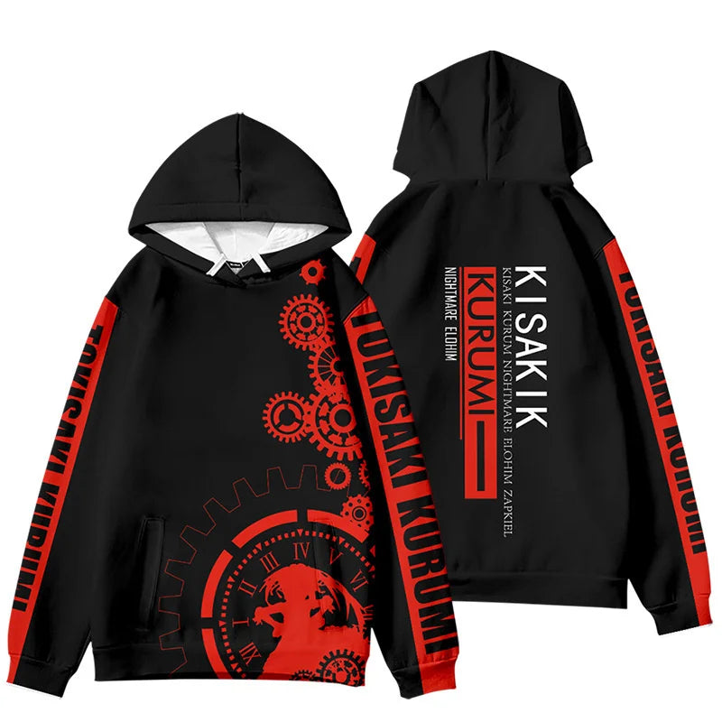 Japan Anime Date A Live Girl Tokisaki Kurumi Nightmare 3D Printed Men's Sweatshirt Hooded Hoodies Harajuku Casual Man Clothing