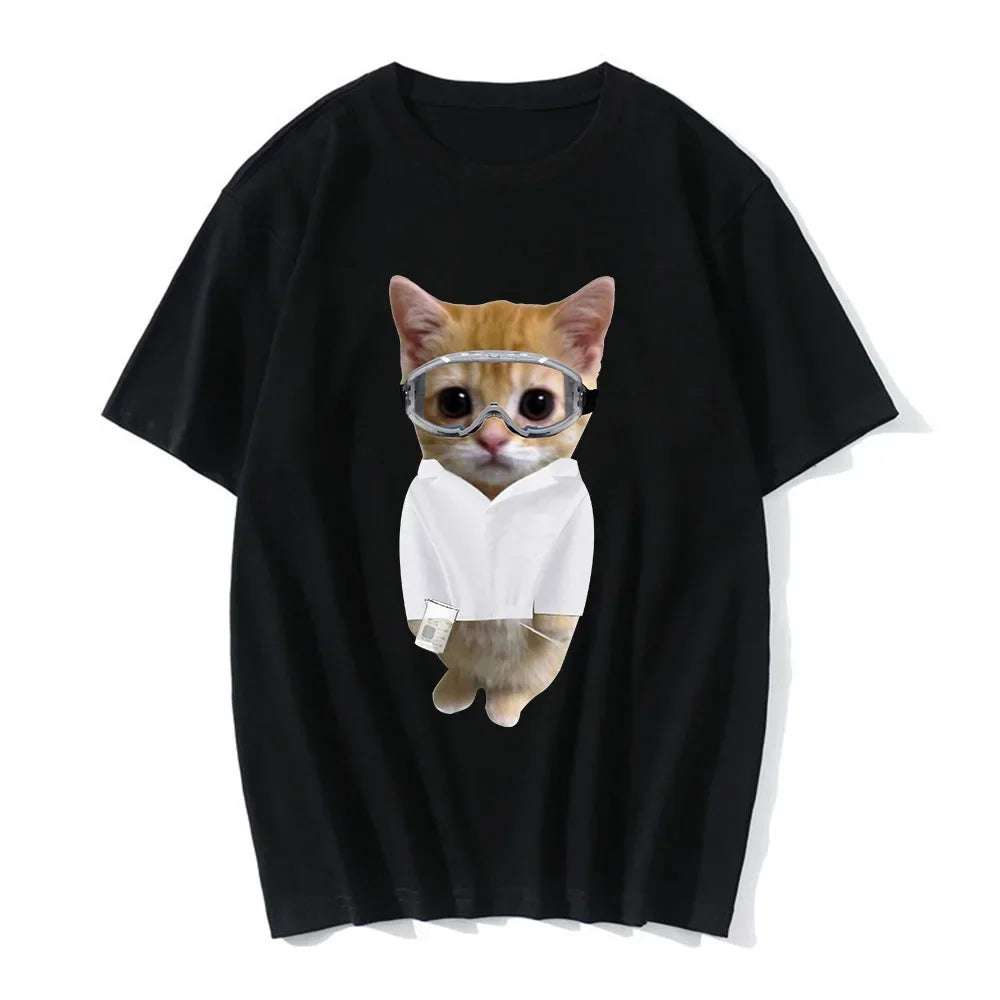 Funny Cat 3D Print Women Casual T-Shirt Women Men Summer Harajuku T Shirts Girl Boy Casual Fashion Clothes