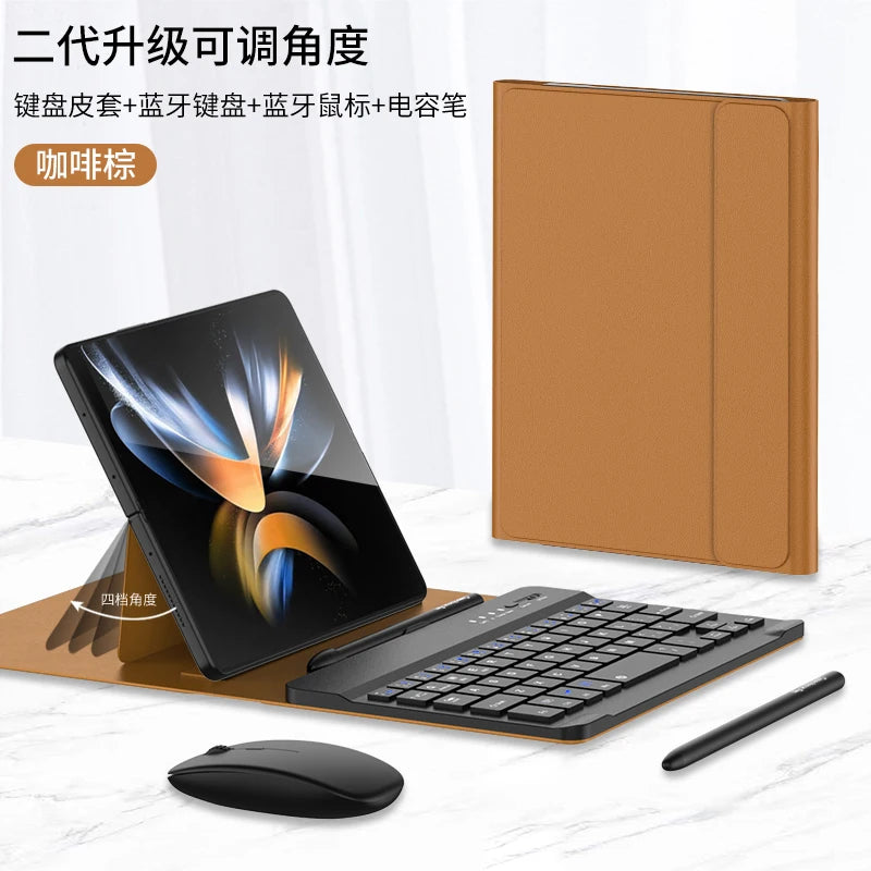 Wireless keyboard For Samsung Galaxy Z Fold 6 5 4 3 2 Case Mous Foldable Desk Mobile Phone Holder Aluminium For OnePlus Open