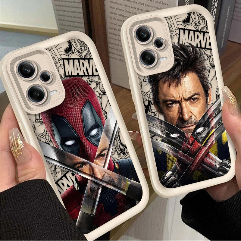 Marvel Deadpool Wolverine Phone Case for Xiaomi Redmi Note 13 12 11 Pro Plus 5G 12S 11S 10S 10 9 9S 8 12C 13C 4G A3 Soft Cover