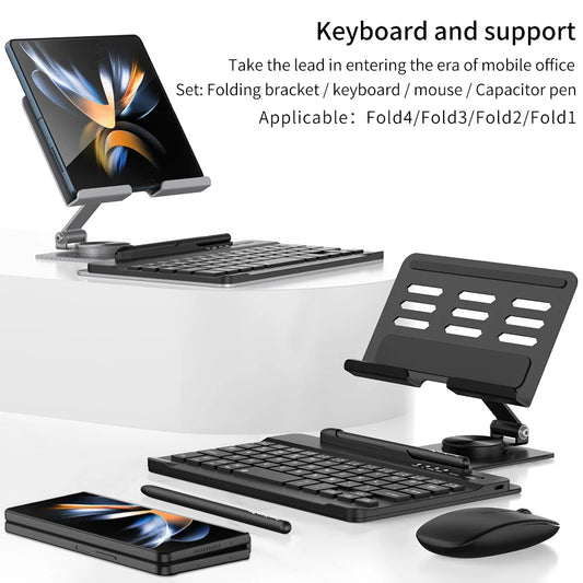 Wireless keyboard For Samsung Galaxy Z Fold 6 5 4 3 2 Case Mous Foldable Desk Mobile Phone Holder Aluminium For OnePlus Open