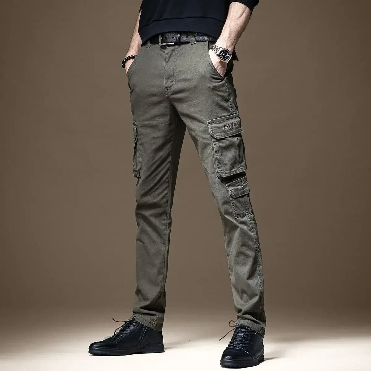 Trousers Man Black Slim Cargo Pants For Men Loose Korean Luxury With High Quality Long New In Oversize Designer Cheapest