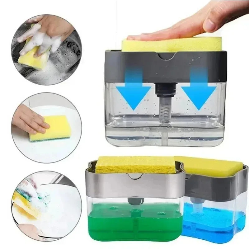 Dish Soap Press Liquid Outlet Box Press Type Automatic Filling Box Soap Box Scouring Pad Washing Liquid Storage Box