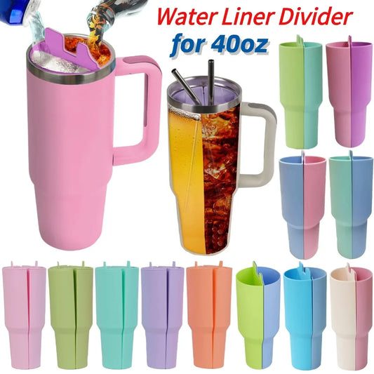 Drinking Separator Silicone Liner for Stanley Cup 40oz Insulated Mug Double-Flavor Lining Divider Section Tray Cup Accessories