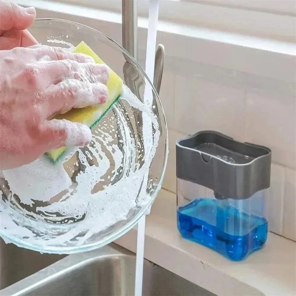 Dish Soap Press Liquid Outlet Box Press Type Automatic Filling Box Soap Box Scouring Pad Washing Liquid Storage Box