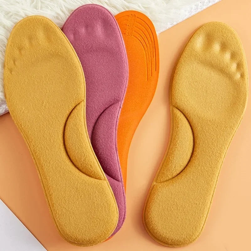 2/6pcsWinter Fur Self Heating Insoles Foot Thermal Thicken Insole Memory Foam Shoe Pads Warm Sports Shoes Inserts for Women Men