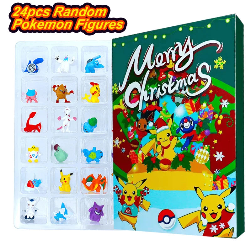 Pokemon Figure Christmas Halloween Advent Calendar Gift Kawaii Pikachu Anime Figural Action 24Pcs Set PVC Model Kid Toys