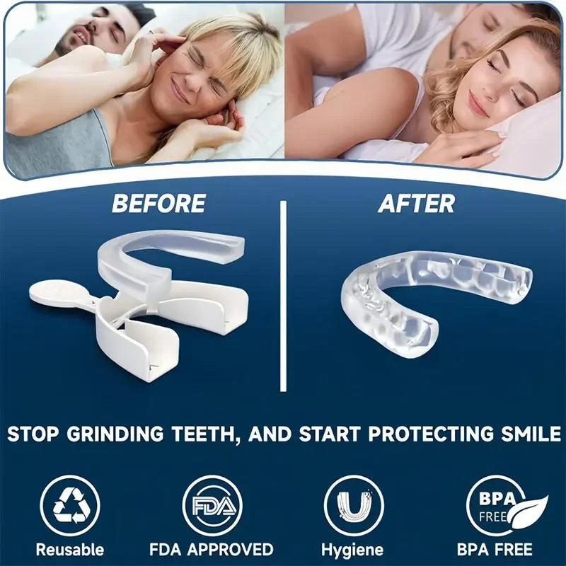 2 Pack Mouth Guard for Grinding Teeth with Tray Moldable Dental Guard for Sleeping Bruxism Teeth Whitening Protector Retainer