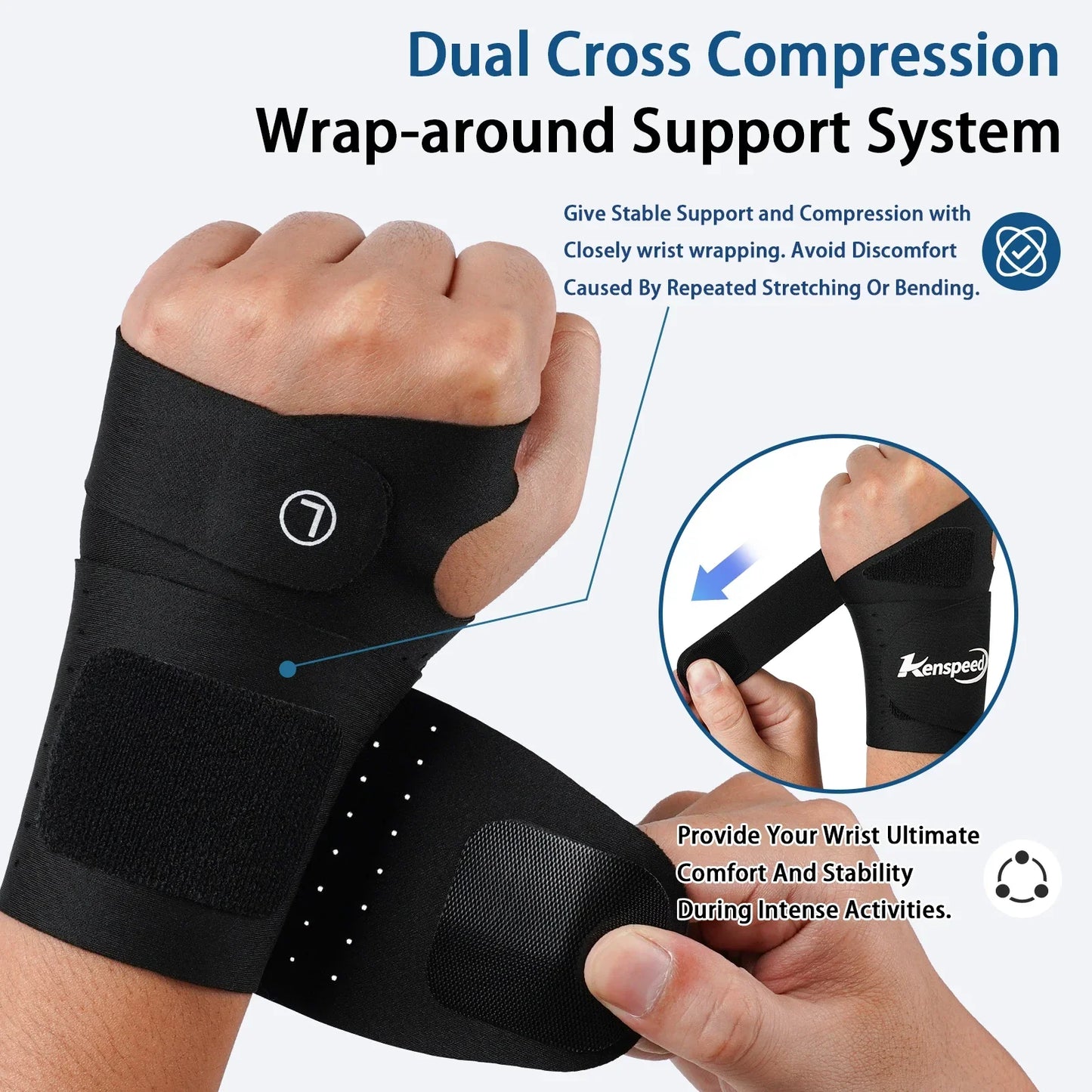 1PCS Adjustable Compression Wrist Support Brace for Sports, Carpal Tunnel, and Pain Relief – Comfortable and Durable Wrap