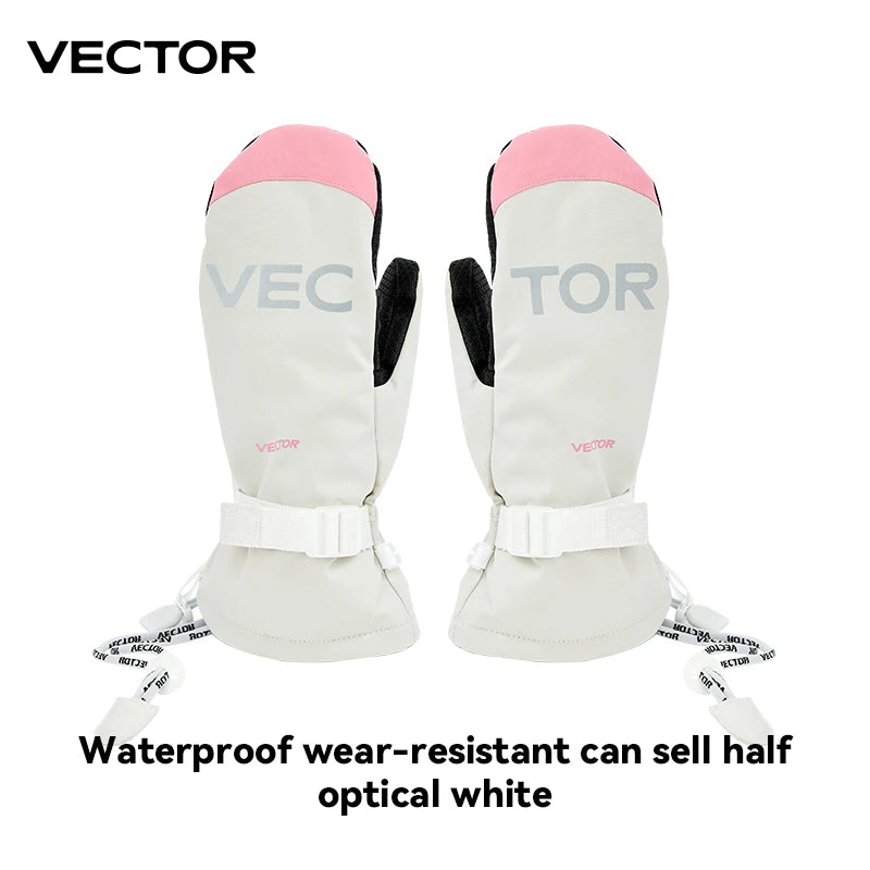 Vector Women's Men's Outdoor Double Board Snowboarding Waterproof Wear-resistant Semi Detachable Gloves 3M Cotton