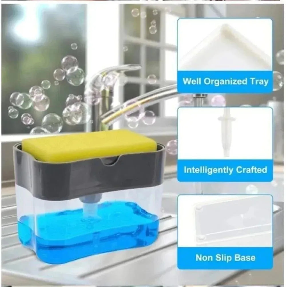 Dish Soap Press Liquid Outlet Box Press Type Automatic Filling Box Soap Box Scouring Pad Washing Liquid Storage Box