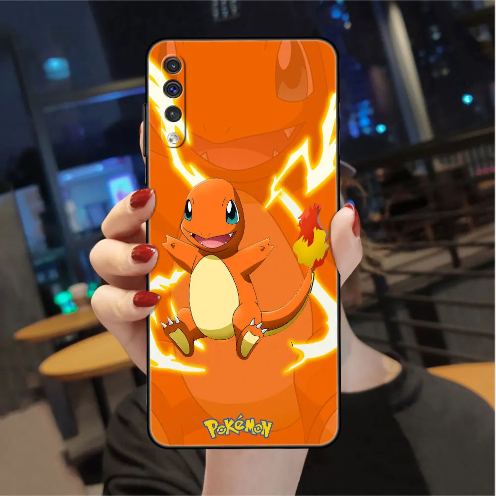 Case For Samsung Galaxy A50 A70 A30 A20s A20e A10 A40 A10s A10e M52 M51 M30s M13 5G Black Phone Cover Pokemon Pikachu