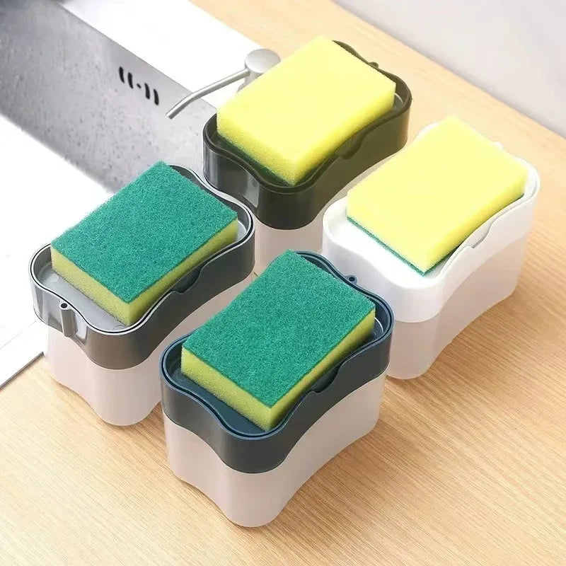 Dish Soap Press Liquid Outlet Box Press Type Automatic Filling Box Soap Box Scouring Pad Washing Liquid Storage Box