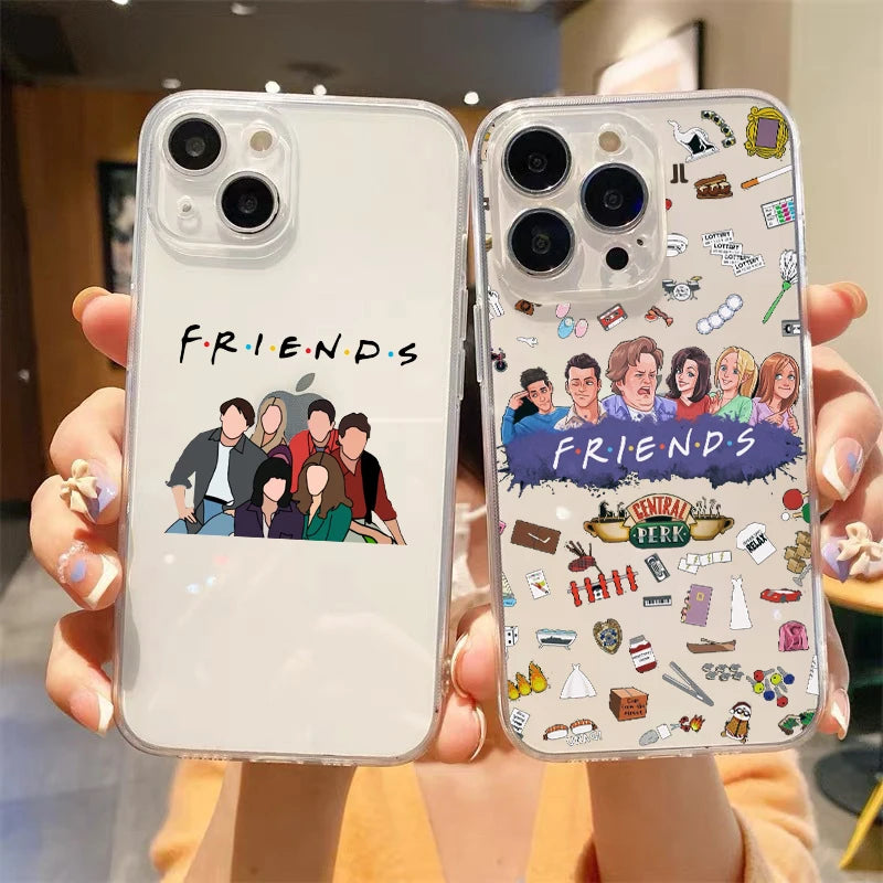 Friends TV Show Central Perk Luxury Transparent Soft Phone Case For iPhone 15 14 13 12 11 Pro Max XS X XR 7 8 Plus Cover Fundas