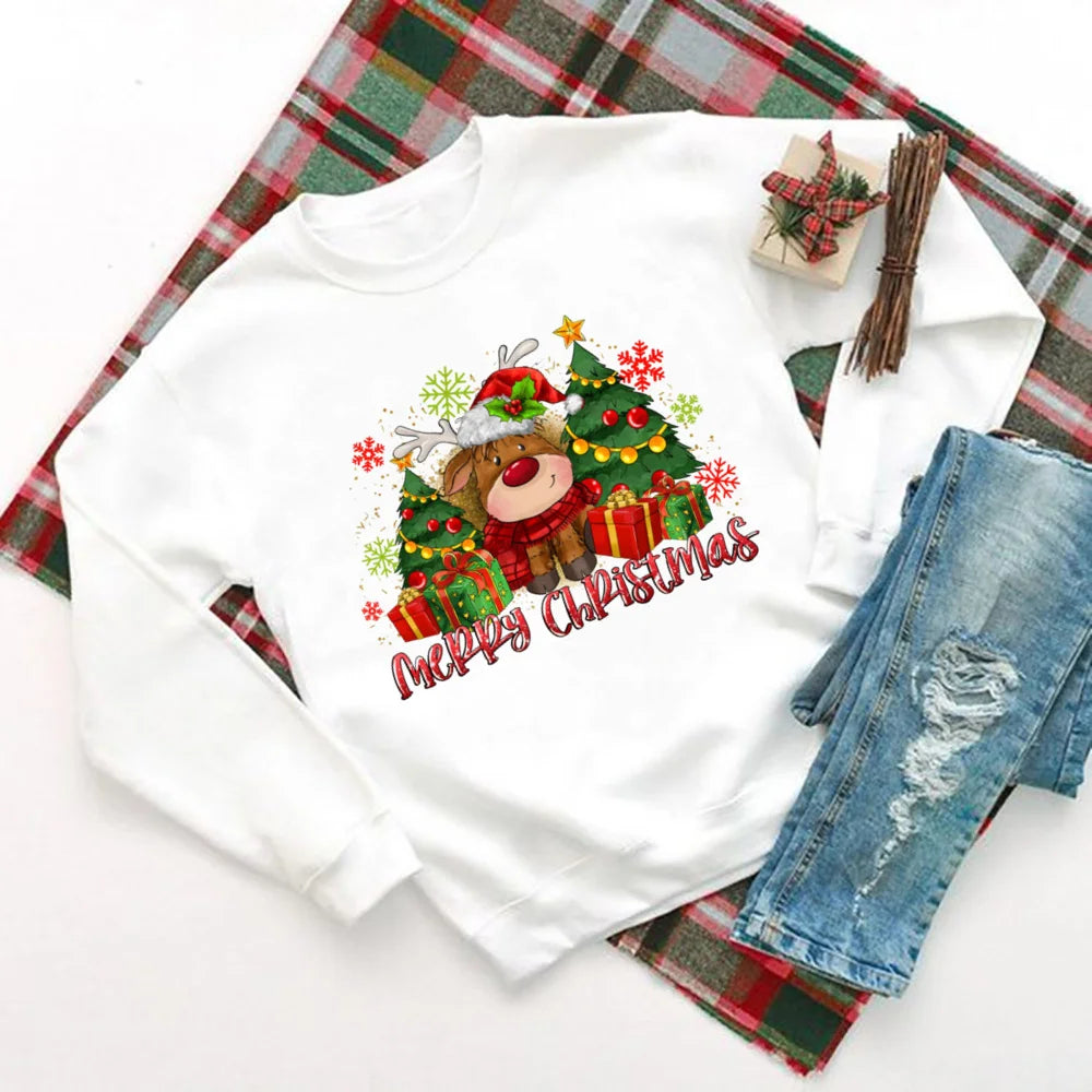 Hot Cocoa Chocolates Cake Printed Sweatshirt Women Christmas Hoodie Tops Holiday Sweater Female Winter Holidy Outfit Sweatshirts