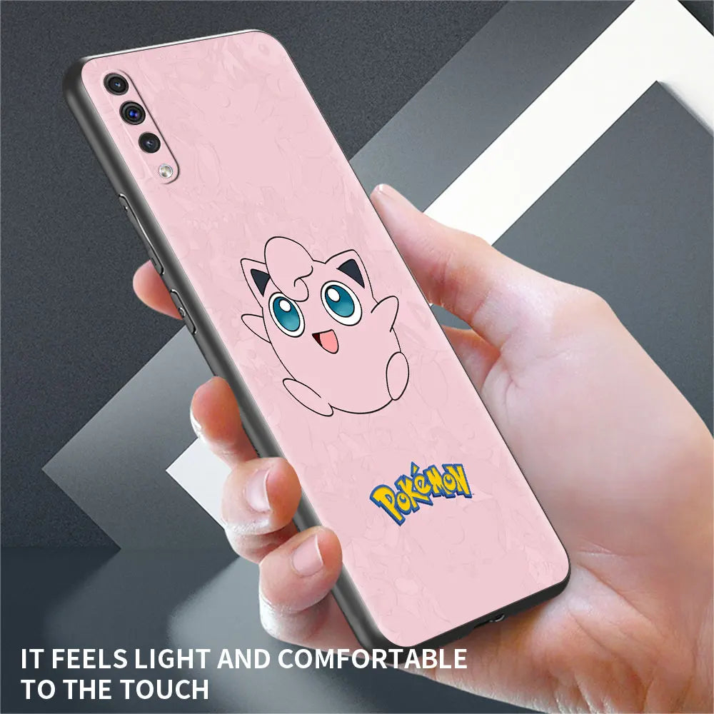 Case For Samsung Galaxy A50 A70 A30 A20s A20e A10 A40 A10s A10e M52 M51 M30s M13 5G Black Phone Cover Pokemon Pikachu