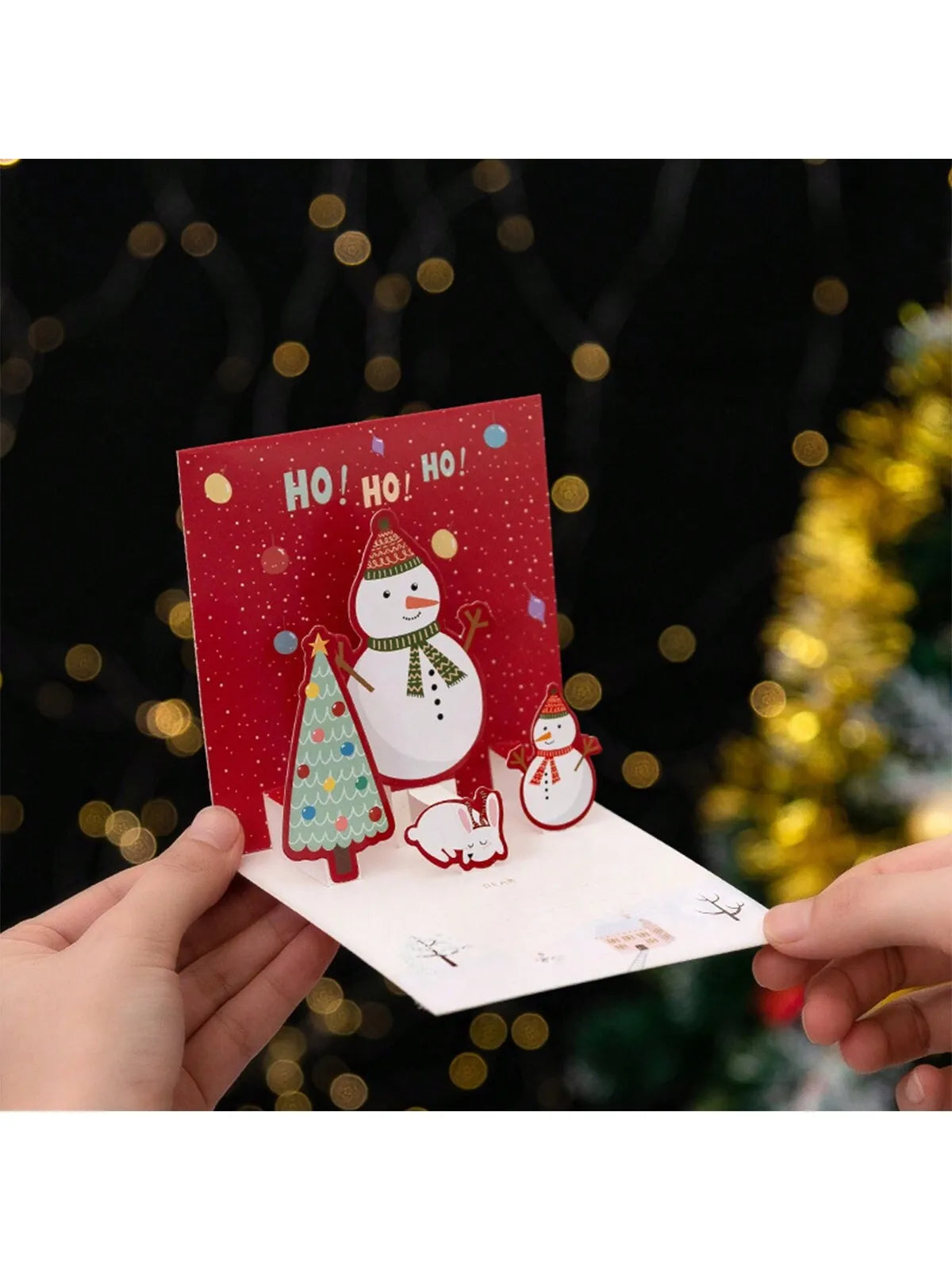 6PCS Christmas Eve 3D three-dimensional greeting card creative gift message card holiday greeting card