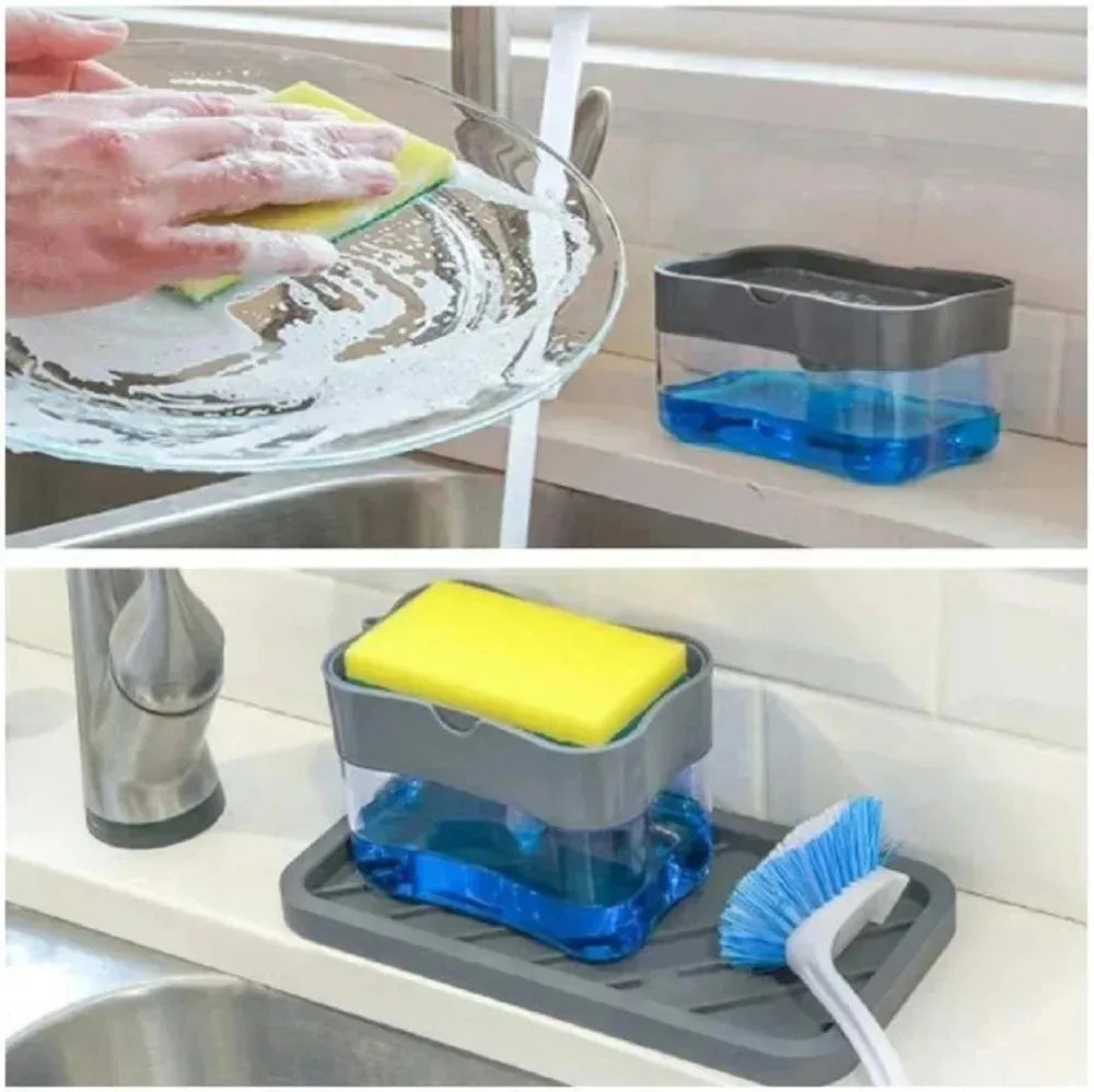 Dish Soap Press Liquid Outlet Box Press Type Automatic Filling Box Soap Box Scouring Pad Washing Liquid Storage Box