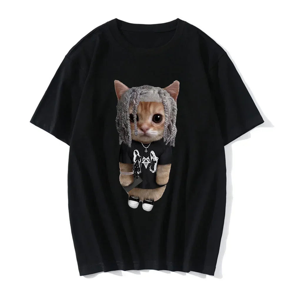 Funny Cat 3D Print Women Casual T-Shirt Women Men Summer Harajuku T Shirts Girl Boy Casual Fashion Clothes