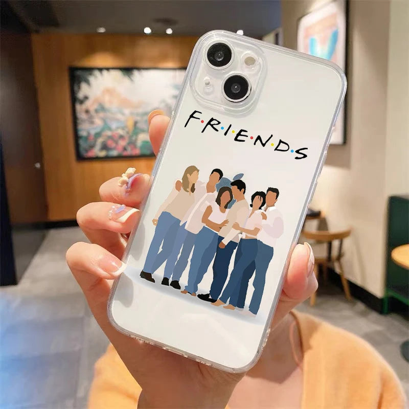 Friends TV Show Central Perk Luxury Transparent Soft Phone Case For iPhone 15 14 13 12 11 Pro Max XS X XR 7 8 Plus Cover Fundas