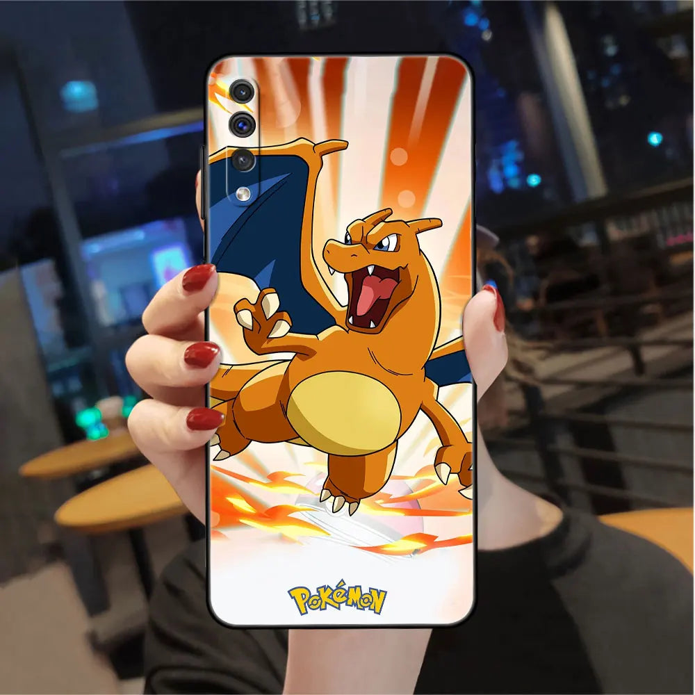 Case For Samsung Galaxy A50 A70 A30 A20s A20e A10 A40 A10s A10e M52 M51 M30s M13 5G Black Phone Cover Pokemon Pikachu