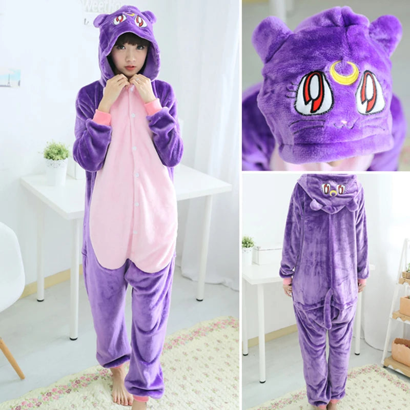 Unisex Adult Onesie Pajamas Bear Cat Animal One Piece Costume Halloween Christmas Cosplay Sleepwear Cartoon Frog Panda Jumpsuits