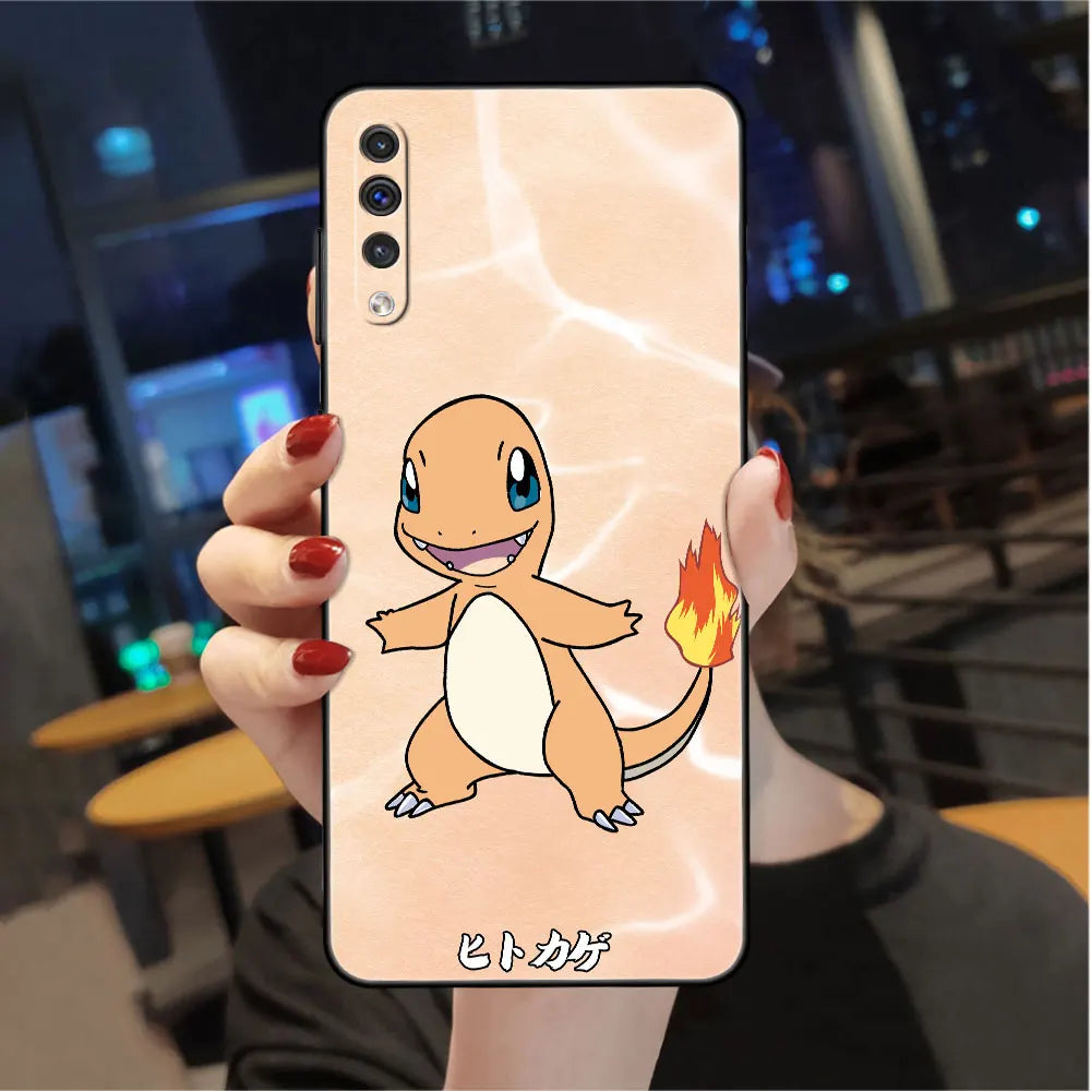 Case For Samsung Galaxy A50 A70 A30 A20s A20e A10 A40 A10s A10e M52 M51 M30s M13 5G Black Phone Cover Pokemon Pikachu