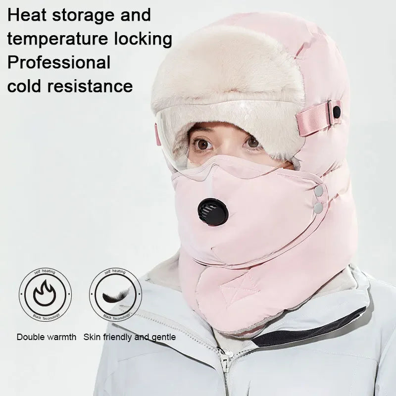 Hat winter wind and cold protection device cotton hat outdoor riding electric bike warm ear protection sleeve