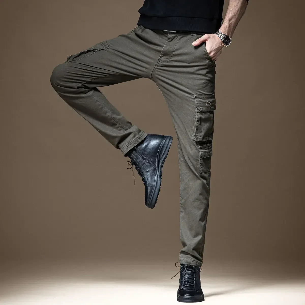 Trousers Man Black Slim Cargo Pants For Men Loose Korean Luxury With High Quality Long New In Oversize Designer Cheapest