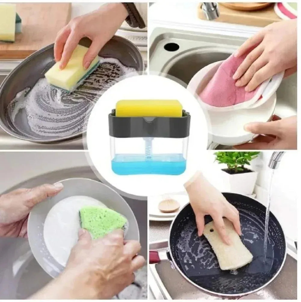 Dish Soap Press Liquid Outlet Box Press Type Automatic Filling Box Soap Box Scouring Pad Washing Liquid Storage Box