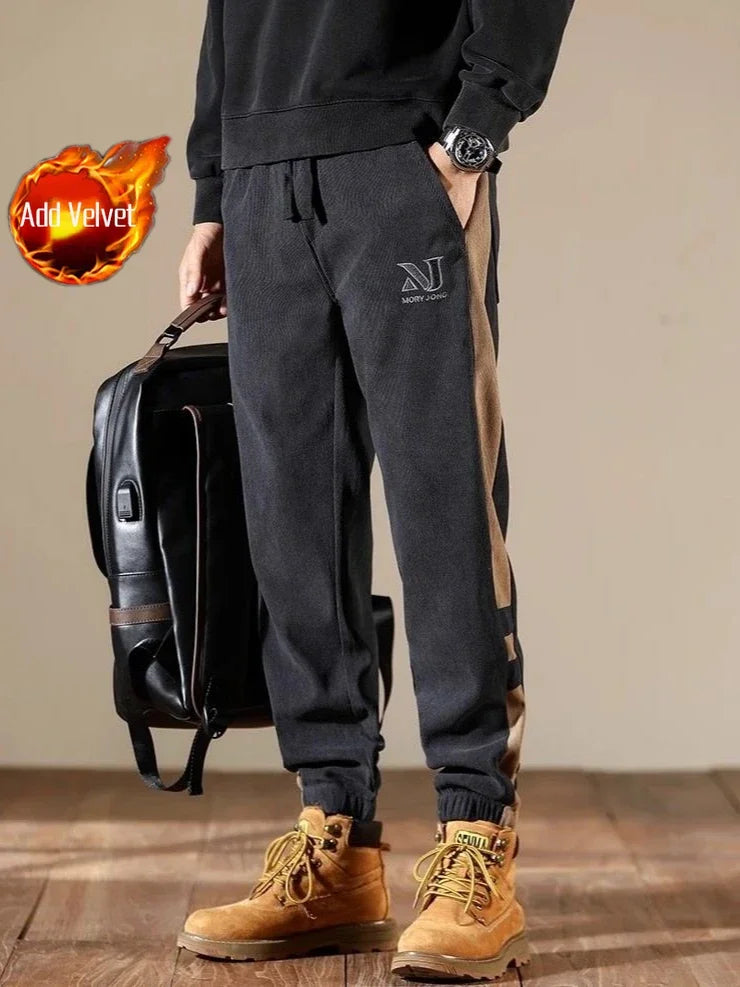 Fleece-lined Corduroy Trousers Man Baggy Cargo Pants For Men Street Luxury Aesthetic Cheapest Slacks Casual Techwear Designer