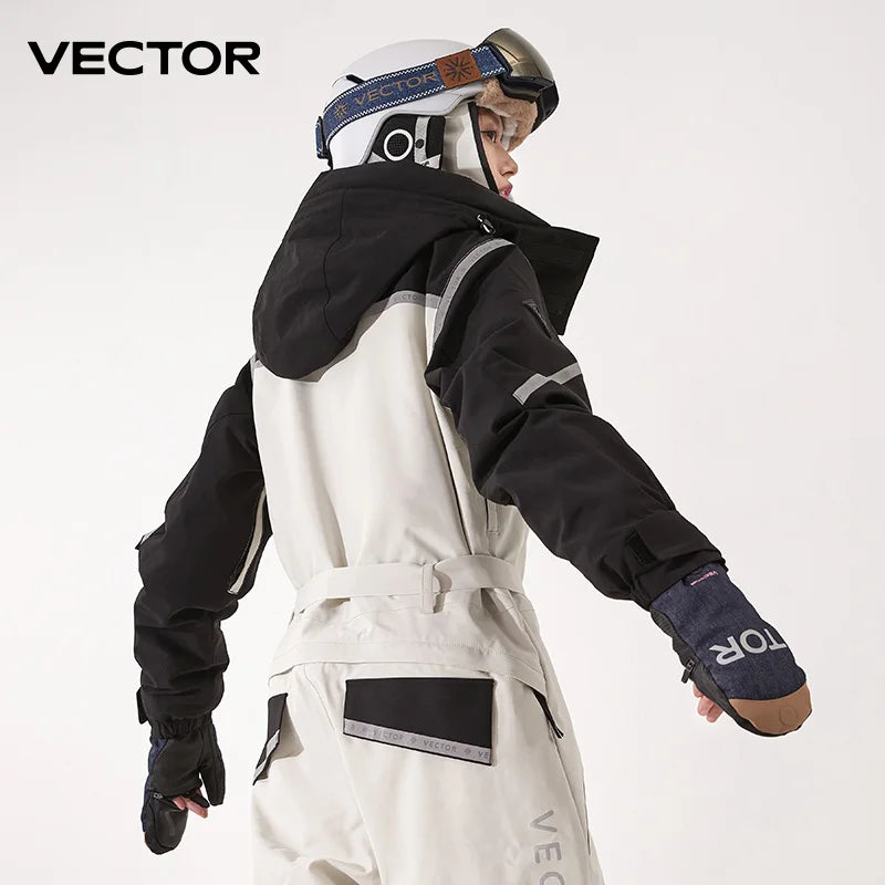 Vector Women's Men's Outdoor Double Board Snowboarding Waterproof Wear-resistant Semi Detachable Gloves 3M Cotton