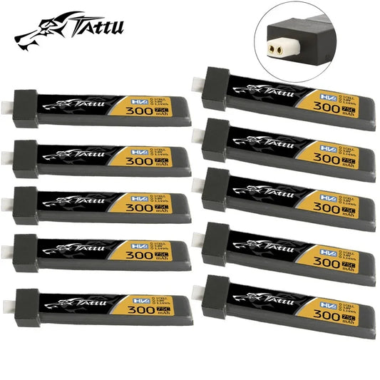 10Pcs TATTU 300mAh 75C 3.8V LiPo Battery For RC Helicopter Quadcopter FPV Racing Drone Parts 1S Rechargeable BATTERY