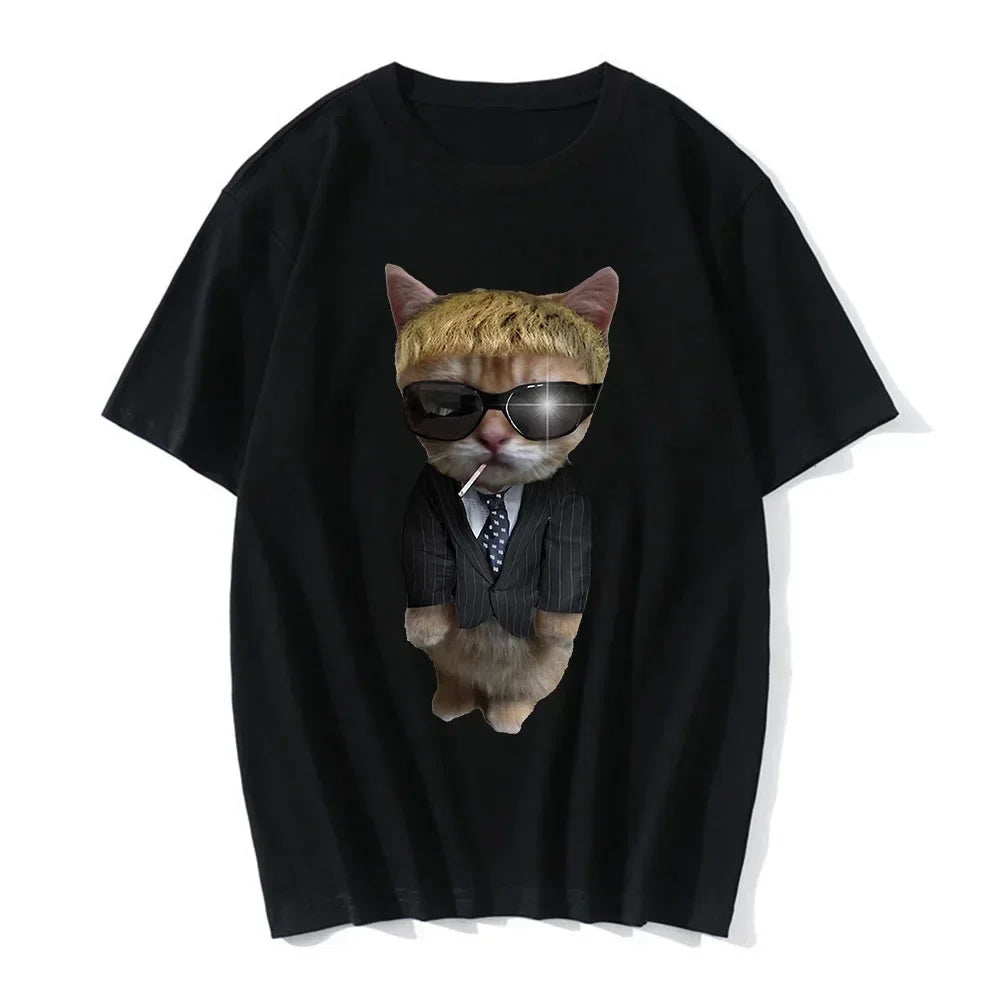 Funny Cat 3D Print Women Casual T-Shirt Women Men Summer Harajuku T Shirts Girl Boy Casual Fashion Clothes