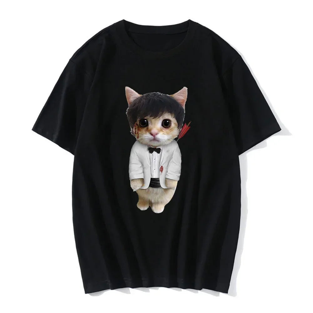 Funny Cat 3D Print Women Casual T-Shirt Women Men Summer Harajuku T Shirts Girl Boy Casual Fashion Clothes