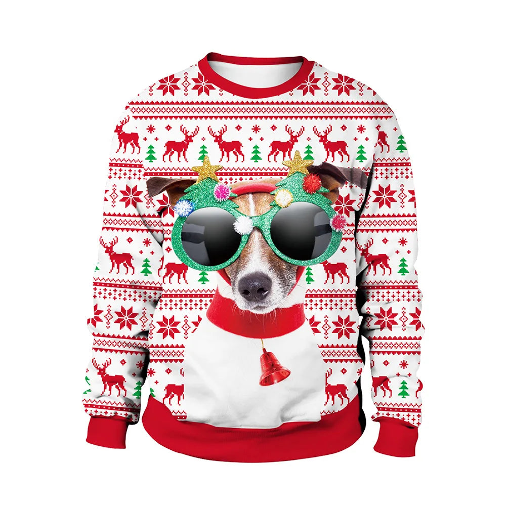 Unisex Ugly Christmas Print Pullover Sweater Shape For Men Women 3D Funny Hoodies Autumn Winter Sweaters Jumpers Tops