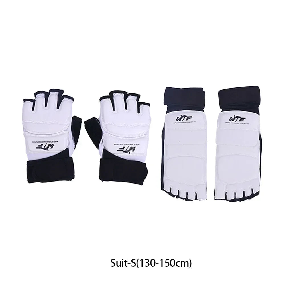 1 Pair Taekwondo Legguard Handguard Gloves Half Finger Sponge Protector Karate Boxing Competition Training Protective Gloves