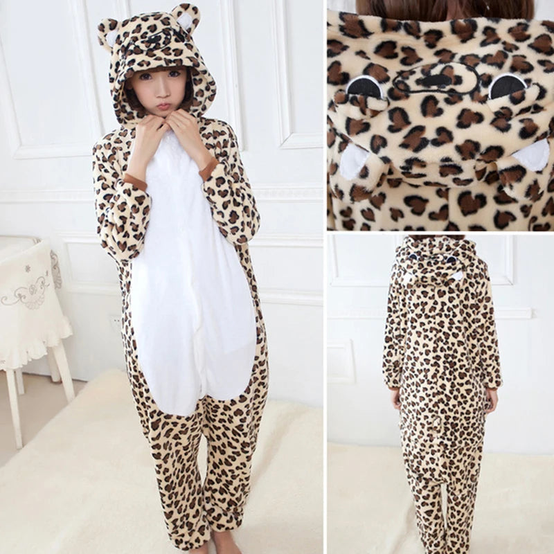 Unisex Adult Onesie Pajamas Bear Cat Animal One Piece Costume Halloween Christmas Cosplay Sleepwear Cartoon Frog Panda Jumpsuits