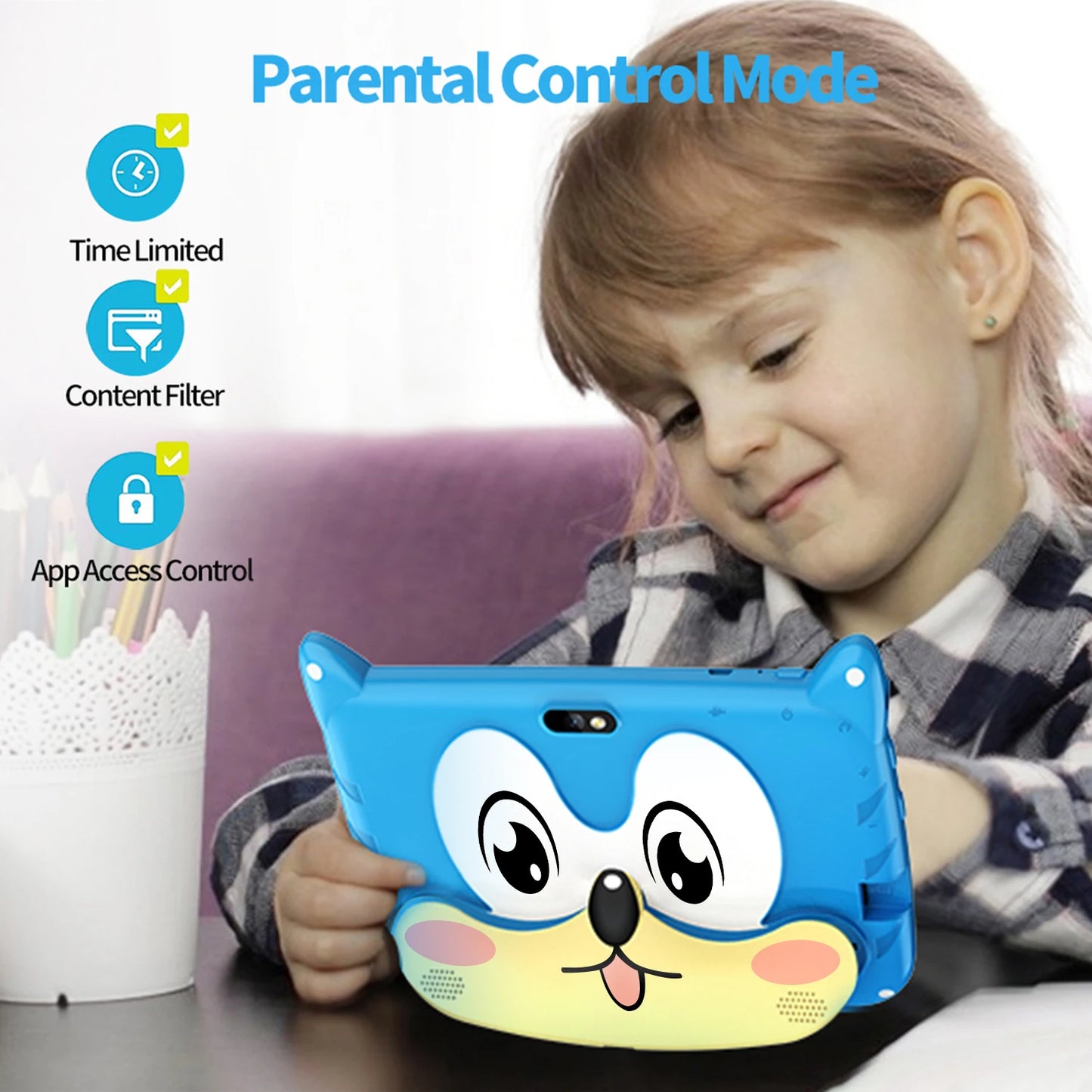 New 7.0-inch 5G WiFi Children's Gift Tablet with 4GB RAM and 64GB ROM Supports Bluetooth, Education, Gaming, Android 9.0