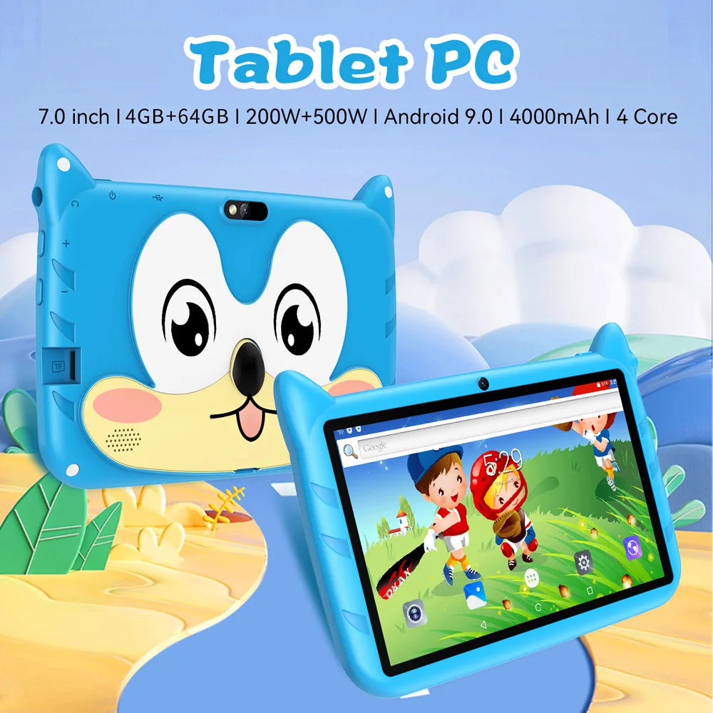 New 7.0-inch 5G WiFi Children's Gift Tablet with 4GB RAM and 64GB ROM Supports Bluetooth, Education, Gaming, Android 9.0